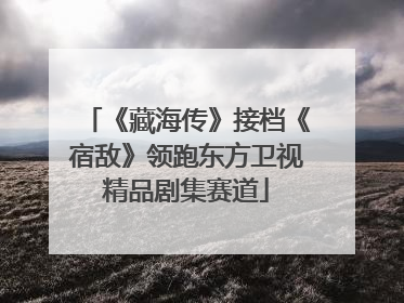《藏海传》接档《宿敌》领跑东方卫视精品剧集赛道