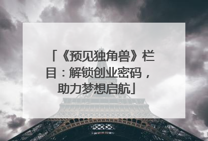 《预见独角兽》栏目：解锁创业密码，助力梦想启航