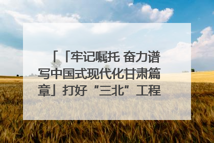 「牢记嘱托 奋力谱写中国式现代化甘肃篇章」打好“三北”工程攻坚战 筑牢国家西部生态安全屏障