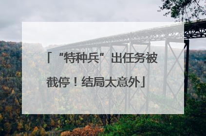 “特种兵”出任务被截停！结局太意外
