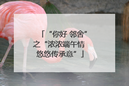 “你好 邻舍”之“浓浓端午情 悠悠传承意”