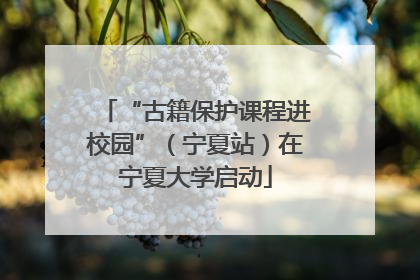 “古籍保护课程进校园”（宁夏站）在宁夏大学启动