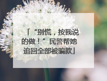 “别慌，按我说的做！”民警帮她追回全部被骗款