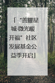 “善耀星城·微光暖开福”社区发展基金公益季开启