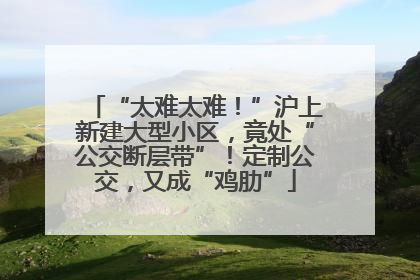 “太难太难！”沪上新建大型小区，竟处“公交断层带”！定制公交，又成“鸡肋”