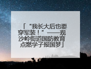 “我长大后也要穿军装！”——观沙岭街道国防教育点燃学子报国梦
