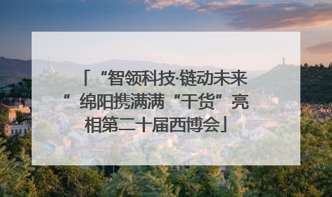 “智领科技·链动未来”绵阳携满满“干货”亮相第二十届西博会