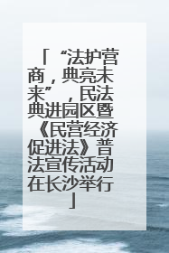 “法护营商，典亮未来”，民法典进园区暨《民营经济促进法》普法宣传活动在长沙举行