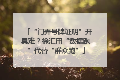 “门弄号牌证明”开具难？徐汇用“数据跑”代替“群众跑”