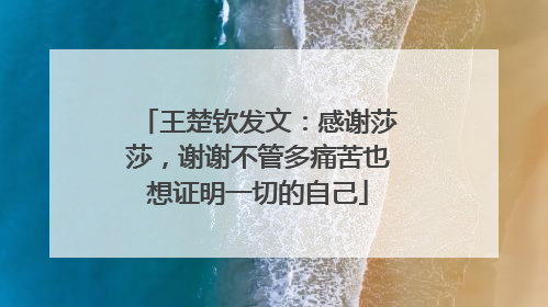 王楚钦发文：感谢莎莎，谢谢不管多痛苦也想证明一切的自己