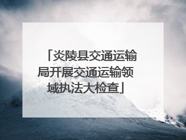 炎陵县交通运输局开展交通运输领域执法大检查