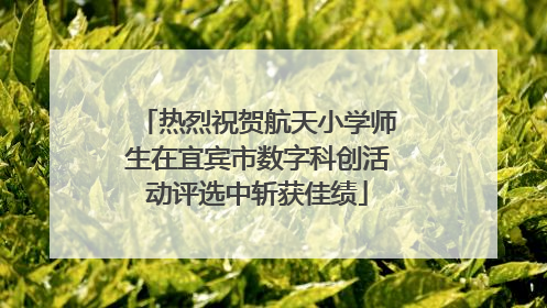 热烈祝贺航天小学师生在宜宾市数字科创活动评选中斩获佳绩