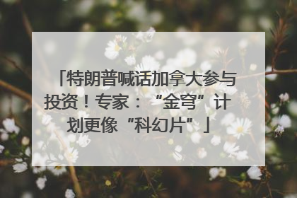 特朗普喊话加拿大参与投资！专家：“金穹”计划更像“科幻片”