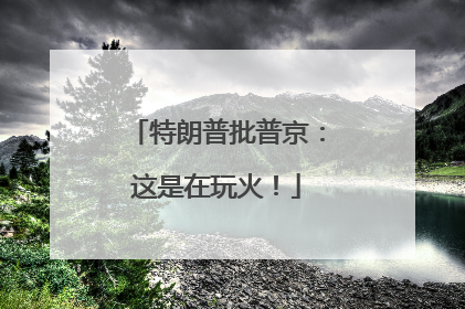 特朗普批普京：这是在玩火！