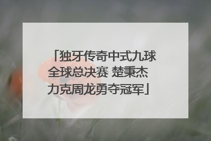 独牙传奇中式九球全球总决赛 楚秉杰力克周龙勇夺冠军