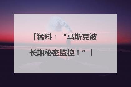 猛料：“马斯克被长期秘密监控！”