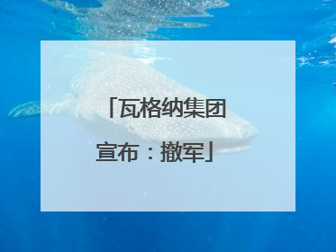 瓦格纳集团宣布：撤军