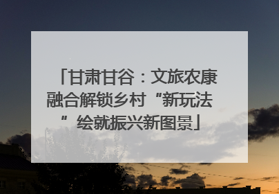 甘肃甘谷：文旅农康融合解锁乡村“新玩法”绘就振兴新图景