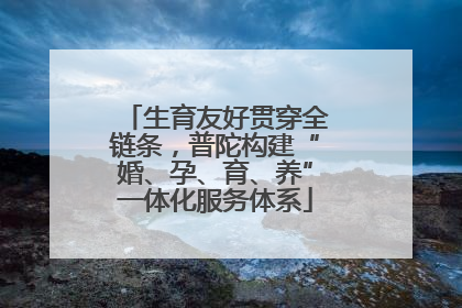 生育友好贯穿全链条，普陀构建“婚、孕、育、养”一体化服务体系