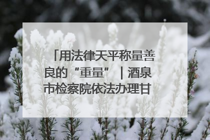 用法律天平称量善良的“重量”｜酒泉市检察院依法办理甘肃首例社区矫正对象见义勇为减刑案