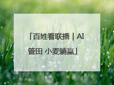 百姓看联播｜AI管田 小麦躺赢