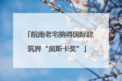 皖南老宅摘得国际建筑界“奥斯卡奖”