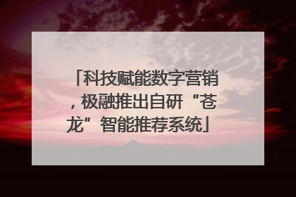 科技赋能数字营销，极融推出自研“苍龙”智能推荐系统
