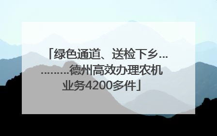 绿色通道、送检下乡…………德州高效办理农机业务4200多件