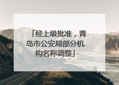 经上级批准，青岛市公安局部分机构名称调整