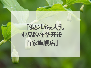 俄罗斯最大乳业品牌在华开设首家旗舰店