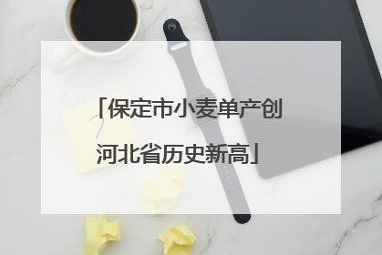 保定市小麦单产创河北省历史新高
