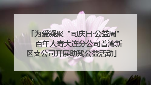 为爱凝聚“司庆日·公益周”——百年人寿大连分公司普湾新区支公司开展助残公益活动