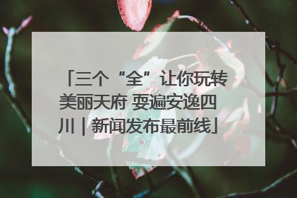 三个“全”让你玩转美丽天府 耍遍安逸四川｜新闻发布最前线