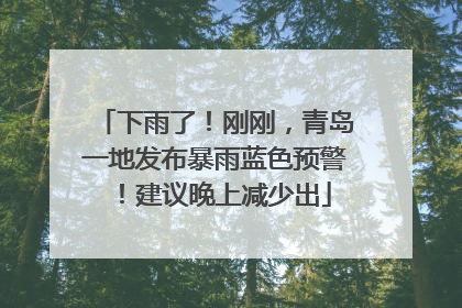 下雨了！刚刚，青岛一地发布暴雨蓝色预警！建议晚上减少出