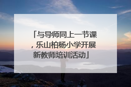 与导师同上一节课，乐山柏杨小学开展新教师培训活动
