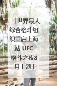 世界最大综合格斗组织重启上海站 UFC格斗之夜8月上演
