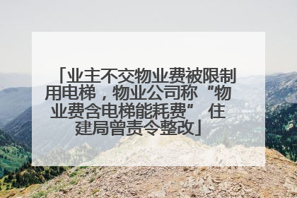 业主不交物业费被限制用电梯，物业公司称“物业费含电梯能耗费” 住建局曾责令整改