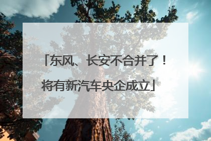 东风、长安不合并了！将有新汽车央企成立