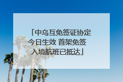 中乌互免签证协定今日生效 首架免签入境航班已抵达