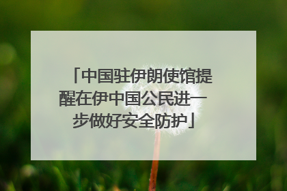 中国驻伊朗使馆提醒在伊中国公民进一步做好安全防护