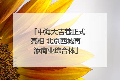 中海大吉巷正式亮相 北京西城再添商业综合体