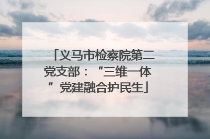 义马市检察院第二党支部：“三维一体”党建融合护民生