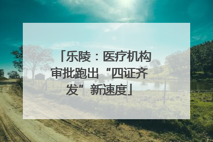 乐陵：医疗机构审批跑出“四证齐发”新速度