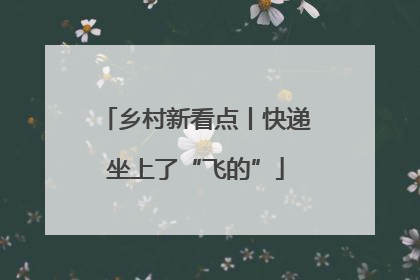 乡村新看点丨快递坐上了“飞的”
