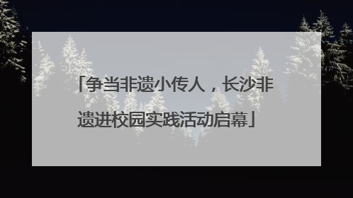 争当非遗小传人，长沙非遗进校园实践活动启幕