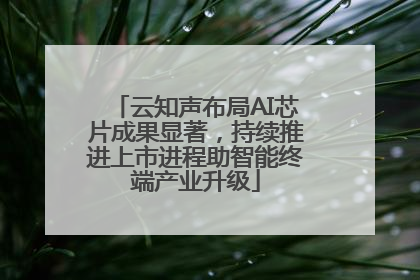 云知声布局AI芯片成果显著，持续推进上市进程助智能终端产业升级