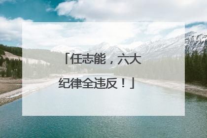任志能，六大纪律全违反！