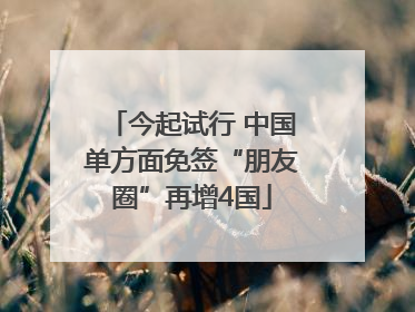 今起试行 中国单方面免签“朋友圈”再增4国