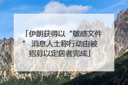 伊朗获得以“敏感文件” 消息人士称行动由被招募以定居者完成