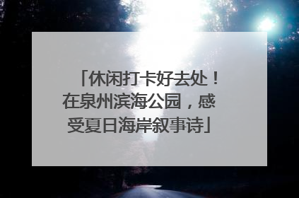 休闲打卡好去处！在泉州滨海公园，感受夏日海岸叙事诗